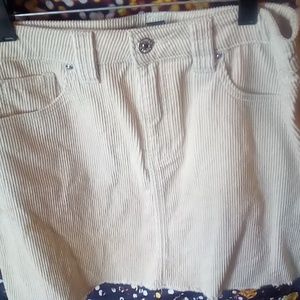 Khaki "Forever 21" Women's Skirt, size L, Corderoy material